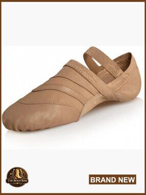 Leather Ballet Dance Shoes Split-Sole Elastic Strap Athletic Women's